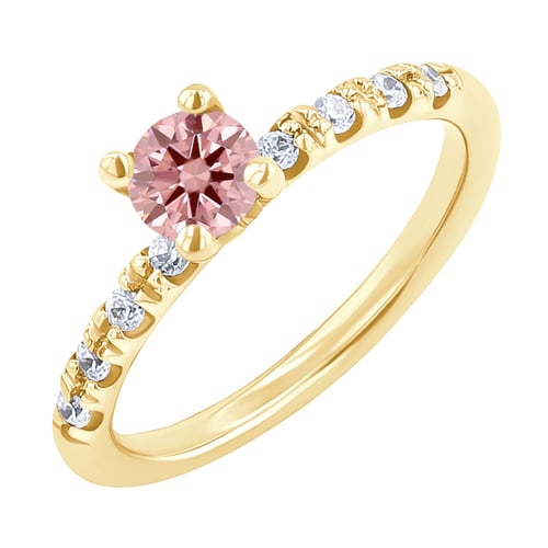 Zásnubný prsteň s certifikovaným fancy pink lab-grown diamantom Mae
