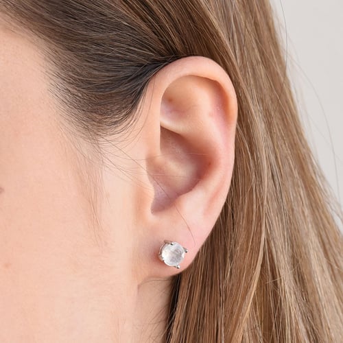 Zlaté minimalistické náušnice s mesačnými kameňmi Olivette