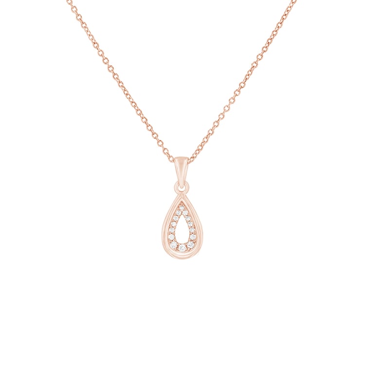 Prívesok v tvare diamantové kvapky z ružového zlata 83084