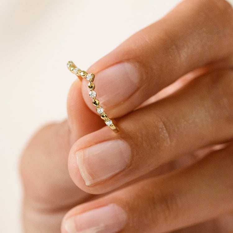 Zlatý prsteň s lab-grown diamantmi Eveline 161435