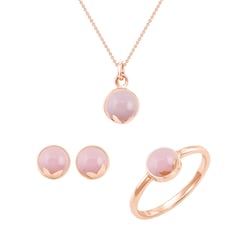 Zlatý set šperkov s cabochon ružovým opálom Verdi