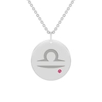 Strieborný prívesok so znamením a turmalínom Váhy