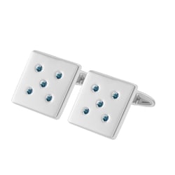 Manžetové gombíky z platiny s modrými diamantmi Abrami