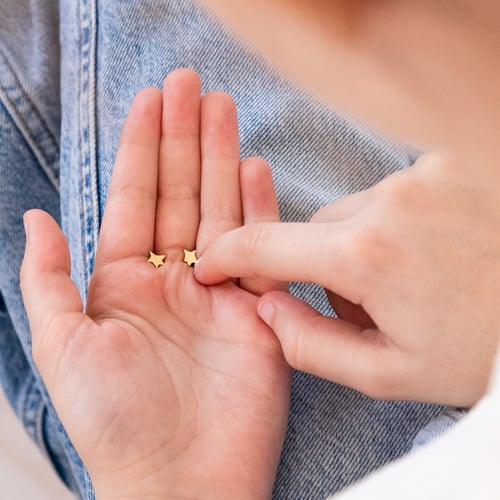 Skrutkovacie náušnice v tvare hviezdičiek Malý princ