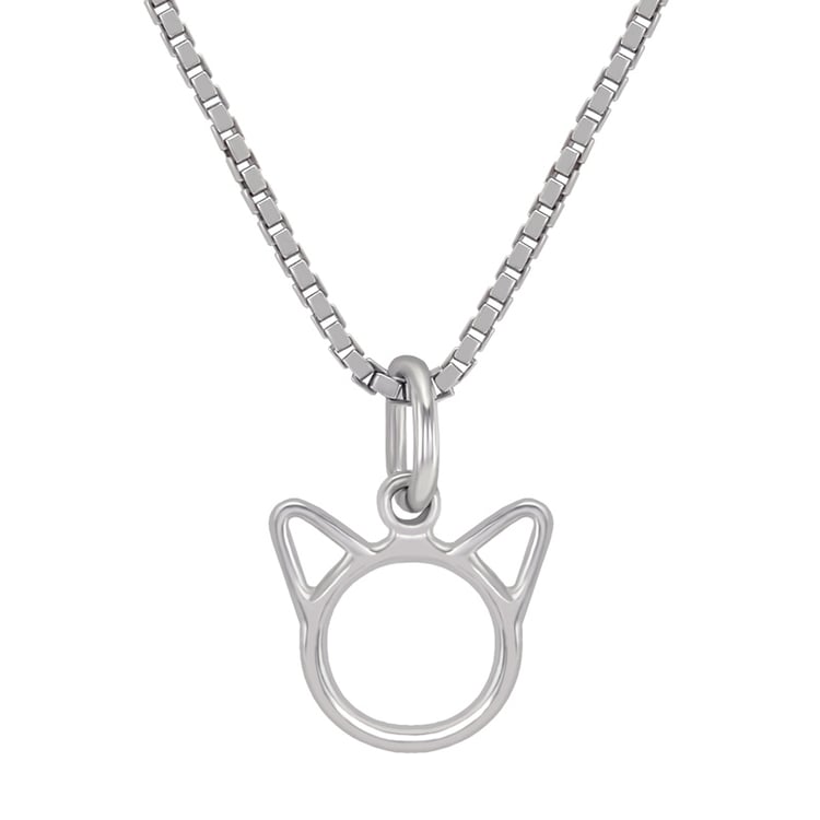 Strieborný náhrdelník v tvare mačky