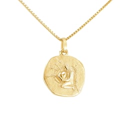 Zlatý prívesok so symbolmi znamenia zverokruhu Vodnár