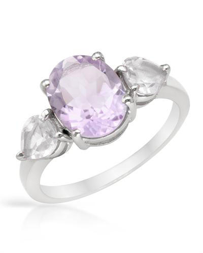 Strieborný prsteň s ametystmi