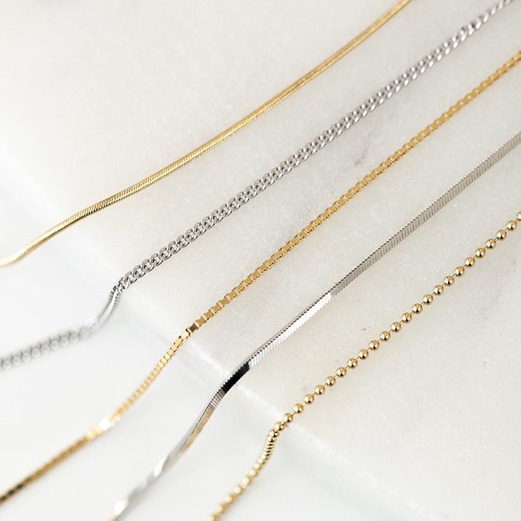 Snake retiazka 45 cm z 14k bieleho zlata 136387