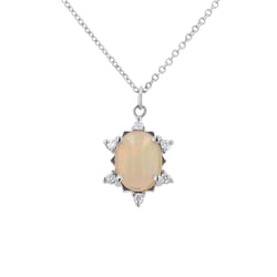 Prívesok s oválnym opálom a diamantmi Aura