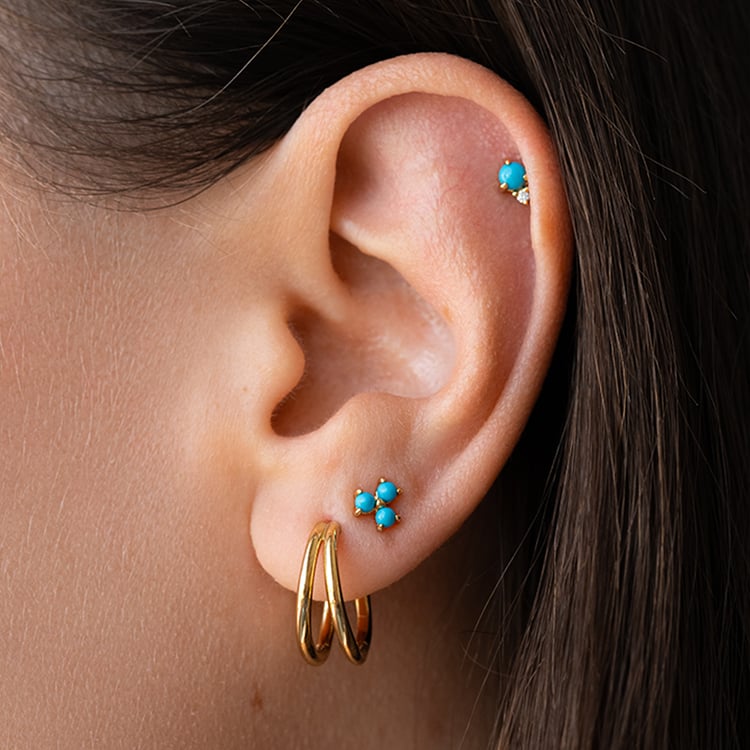 Strieborné trojlístky s tyrkysmi Trinida 126862