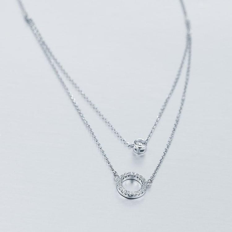 Strieborný náhrdelník so zirkónmi Edytha 7518