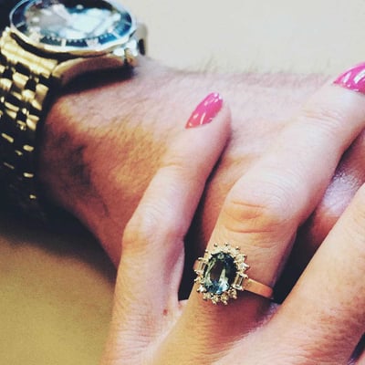 Akvamarínový prsteň s diamantmi