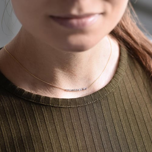 Zlatý choker s ružovými nebrúsenými diamantmi Briely