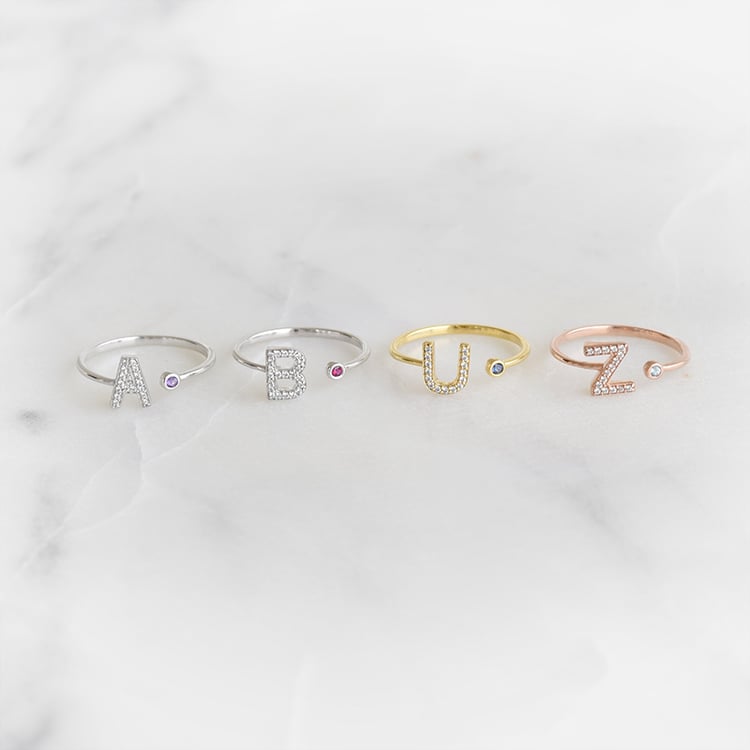 Diamantové prstene s písmenami 88782