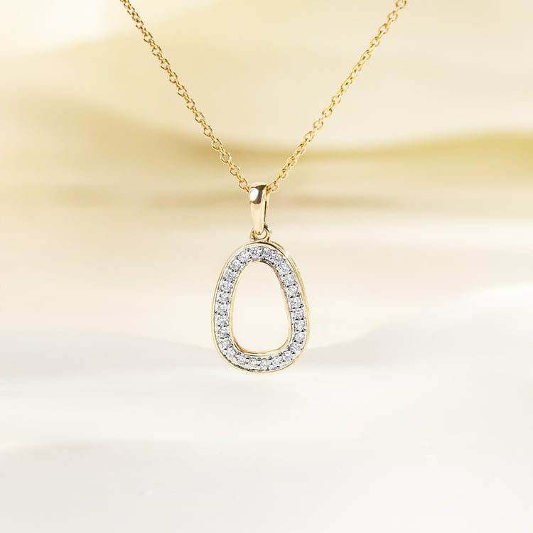 Zlatý prívesok s lab-grown diamanty Evie 163624