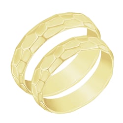 Lesklé tepané svadobné obrúčky zo zlata Fleure