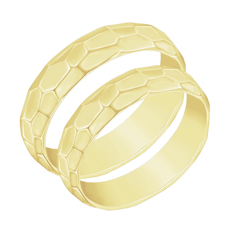 Lesklé tepané svadobné obrúčky zo zlata