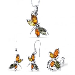 Motýliková kolekcia s prírodnými jantármi Banja