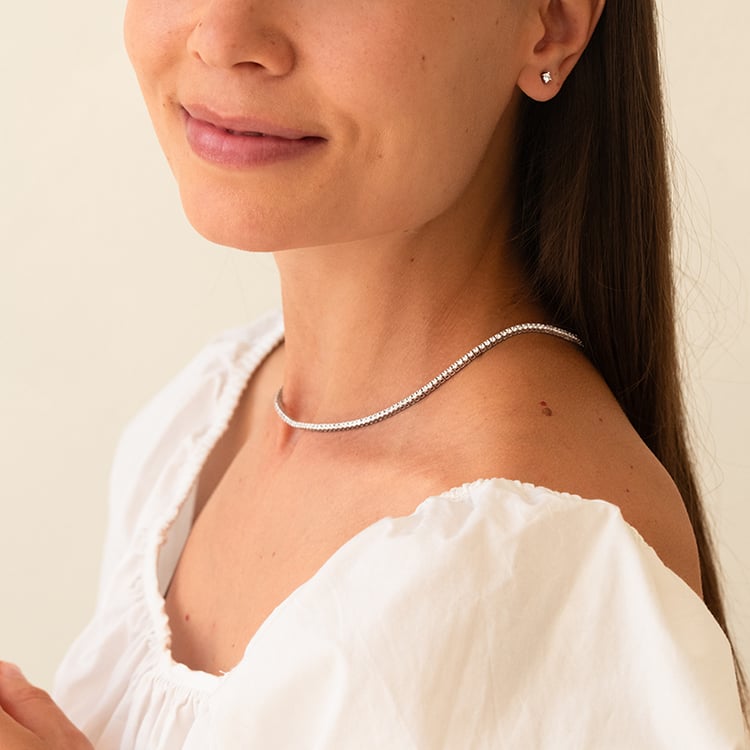 Zlatý tenisový náhrdelník s lab-grown diamantmi Austin 143342