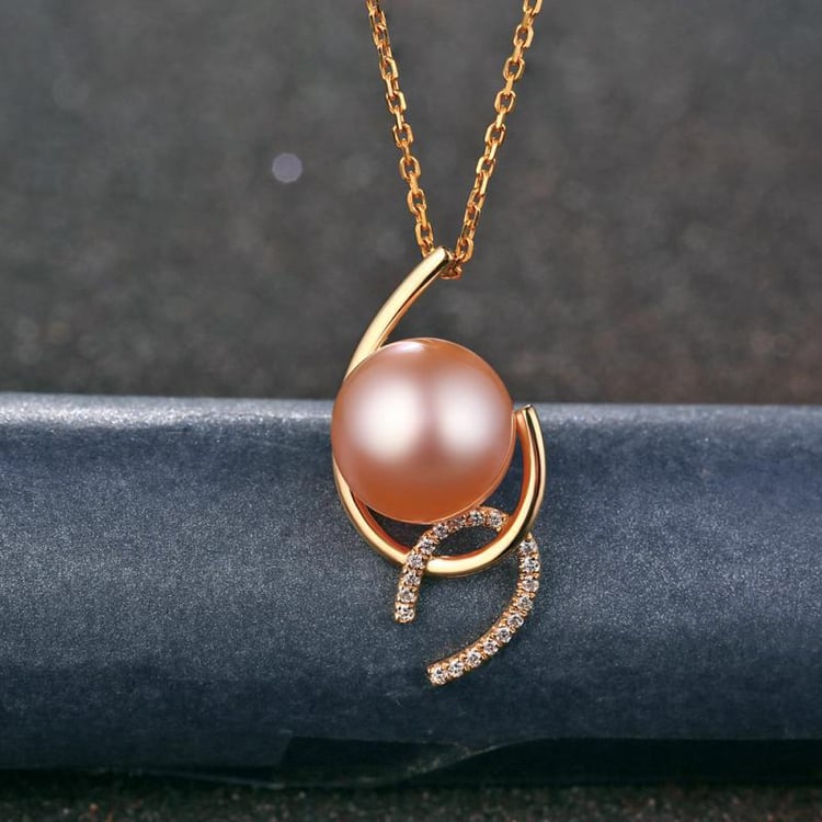 Náhrdelník s broskyňovou perlou 12847