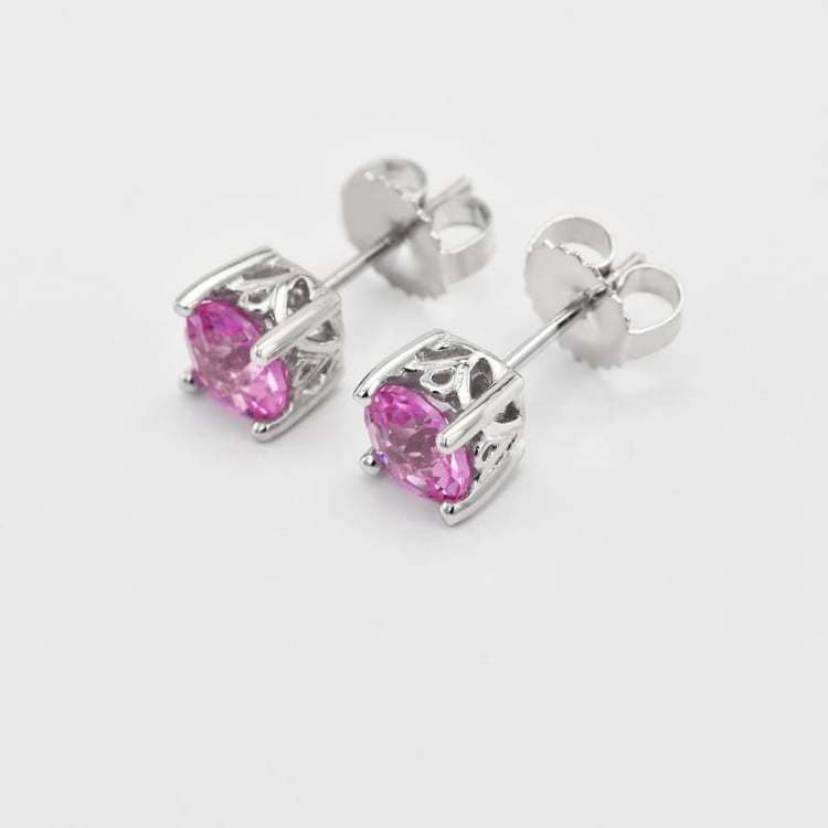 Náušnice s ružovými zafírmi 4554