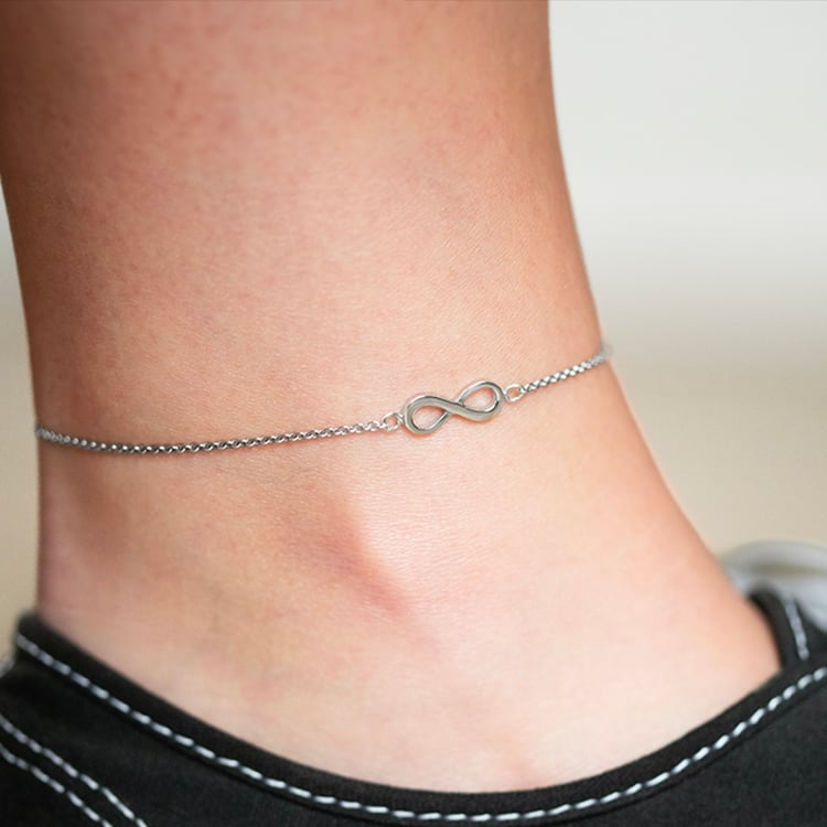 Zlatý náramok na nohu s motívom nekonečna Infinity 140789
