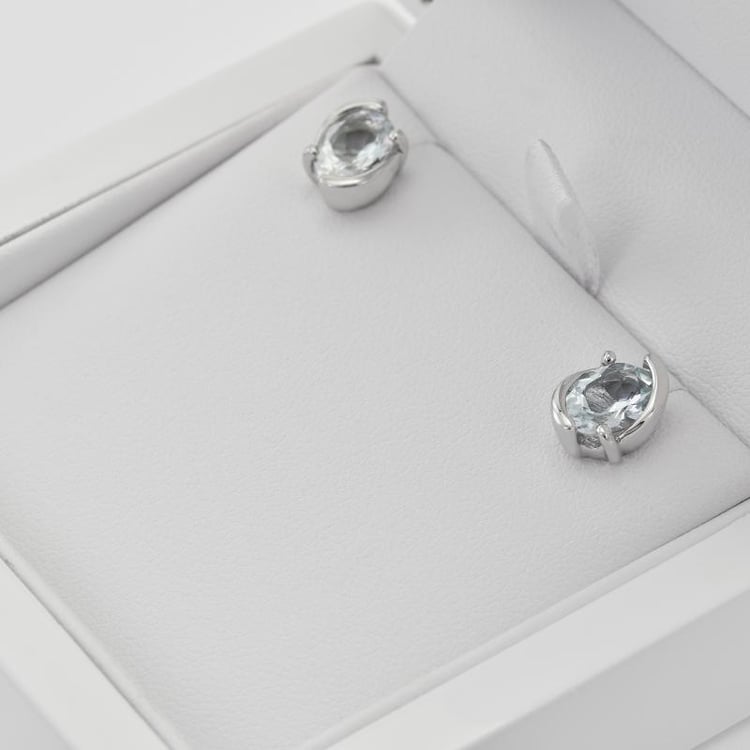 Strieborné náušnice s akvamarínmi 31836