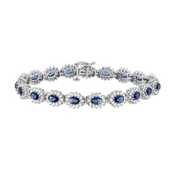 Luxusný náramok s lab-grown zafírmi a diamantmi Maryamu