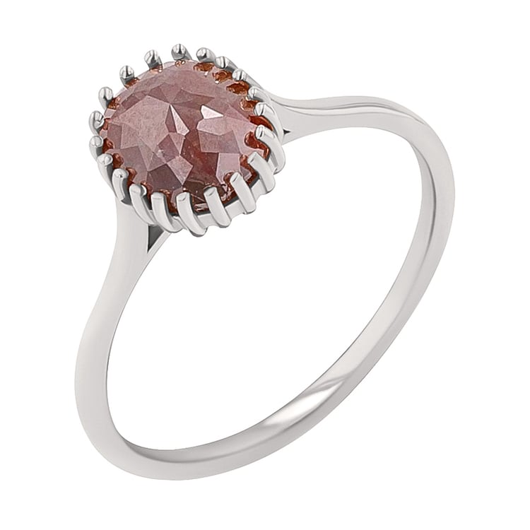 Zlatý prsteň s oval salt and pepper diamantom Harper