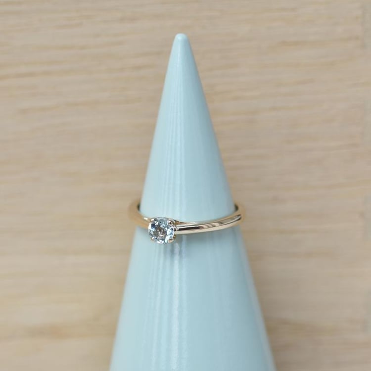 Zásnubný prsteň zo žltého zlata s akvamarínom 45091