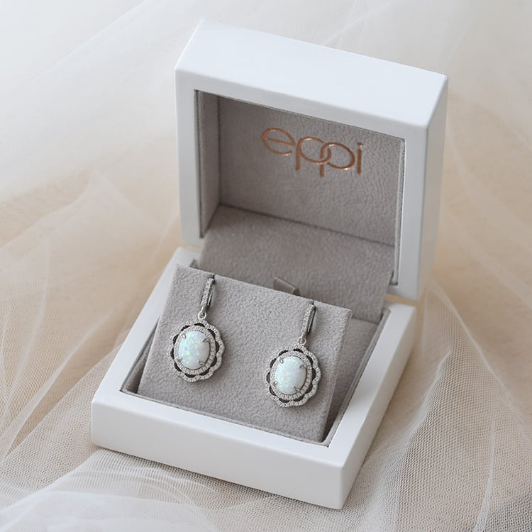 Strieborné opálové náušnice 71177