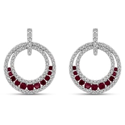 Luxusné náušnice s diamantmi a rubínmi Hazael