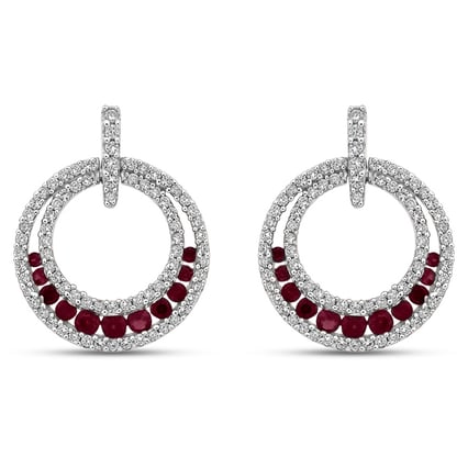 Luxusné náušnice s diamantmi a rubínmi Hazael