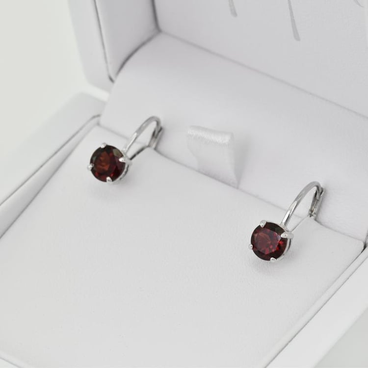 Granátové stříbrné náušnice 21358