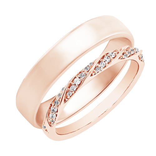 Eternity prsteň s lab-grown diamantmi a pánsky komfortný prsteň Joanne