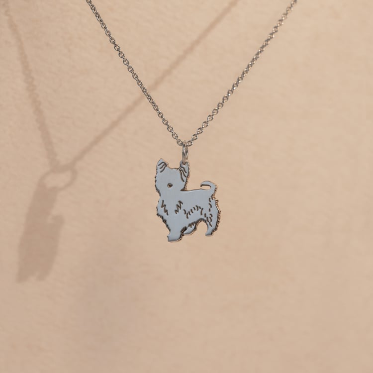 Strieborný prívesok v tvare psa s gravírom Yorkshire 98551