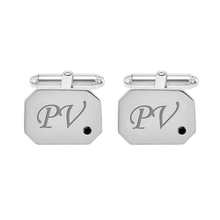 Strieborné manžetové gombíky s diamantom 31611