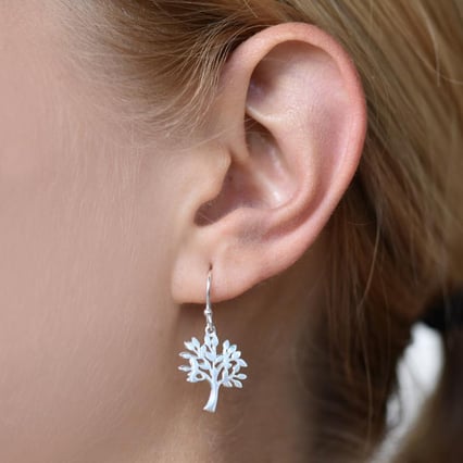 Strieborné náušnice so stromom života Slara