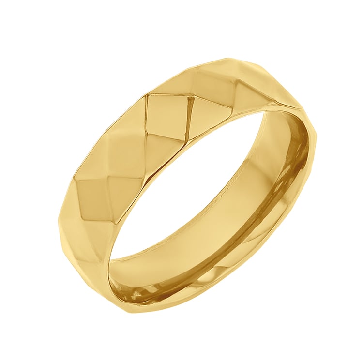 Zlaté svadobné obrúčky so vzorom Kybe 142054