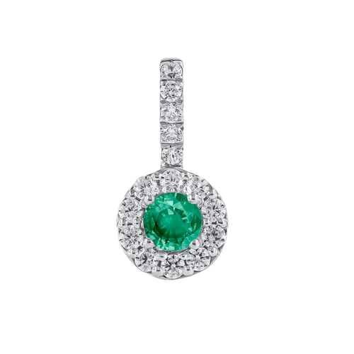 Elegantný strieborný prívesok so smaragdom a lab-grown diamantmi Dakota