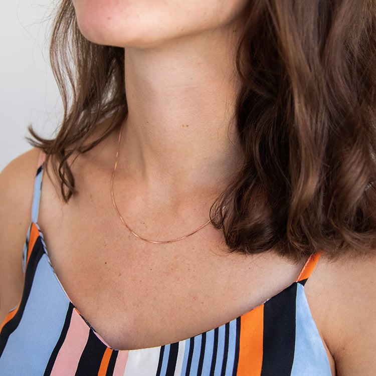 Venezia retiazka 45 cm z ružovo pozlateného striebra 107595