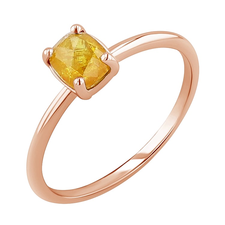 Zlatý prsteň s cushion salt and pepper diamantom Sade 126346