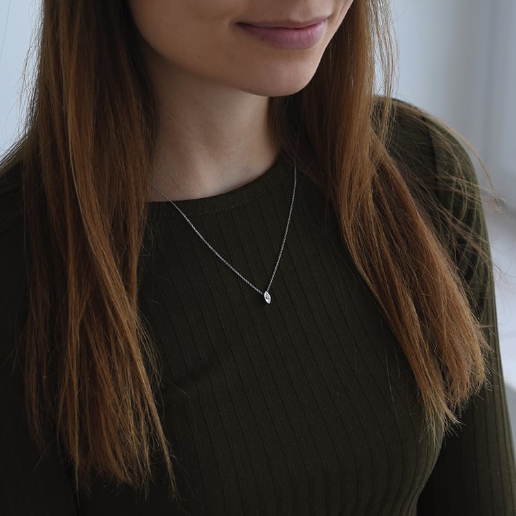Zlatý náhrdelník s 0.24ct GIA certifikovaným marquise diamantom Jadda 62666