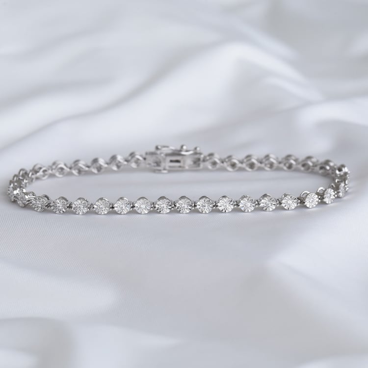 Strieborný náramok s trblietavými lab-grown diamantmi Alessio 108034