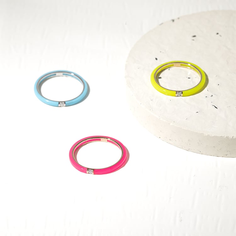 Modrý keramický prsteň s diamantmi Sancha 127559