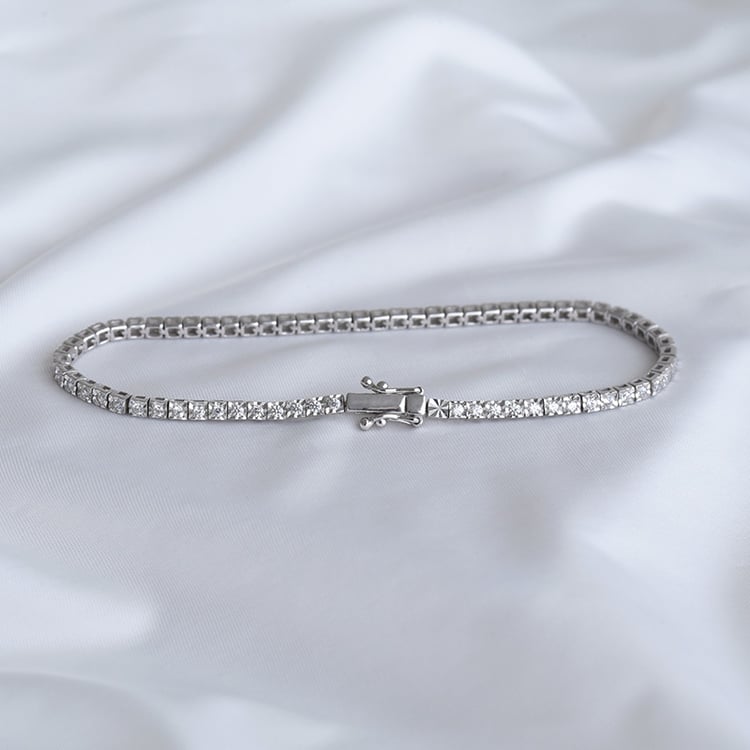 Elegantný strieborný náramok s diamantmi Dorian 107953