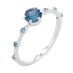 Prsteň s londýnským topásom a postrannými švajčiarskými topásmi Jelena