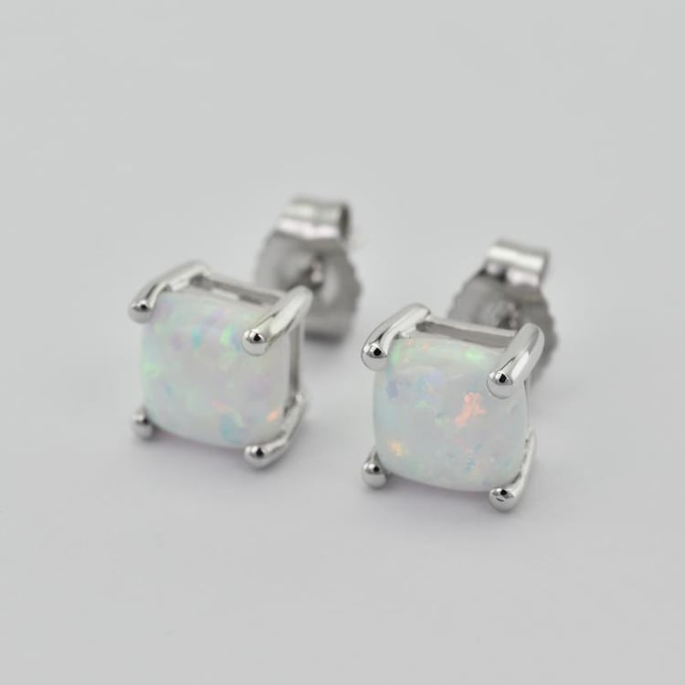 Zlaté náušnice s cushion opálmi 25297