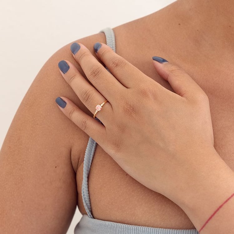 Zásnubný prsteň s certifikovaným fancy pink lab-grown diamantom Elise 126420