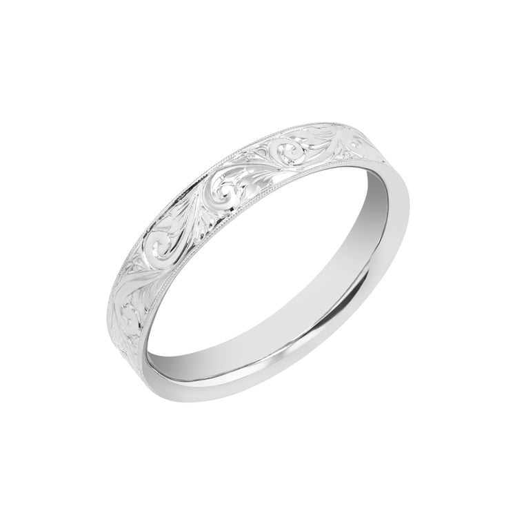 Vintage svadobné obrúčky s gravírovaním a diamantom Bolton 98397